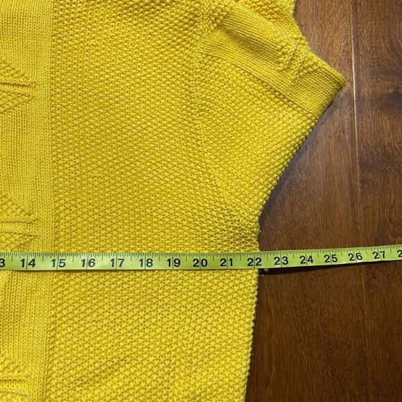 Boundary Waters Vintage Knit Cotton Blend Yellow Crewneck Sweater Men's Size M - Picture 8 of 9